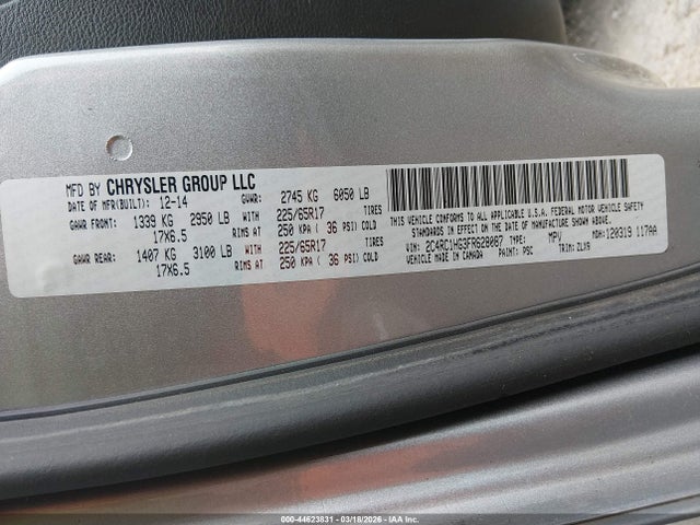 Aukcja sprzedaży 2015 Chrysler Town & Country S, vin: 2C4RC1HG3FR628087, numer aukcji: 44623831