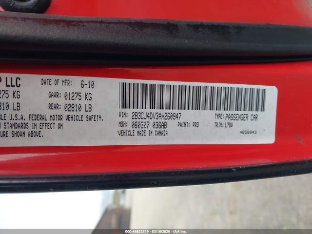 Продаж на аукціоні авто 2010 Dodge Challenger Se, vin: 2B3CJ4DV3AH260947, номер лоту: 44623839