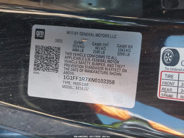 2022 CHEVROLET CAMARO 1G1FF1R7XN0103358 Photo 8