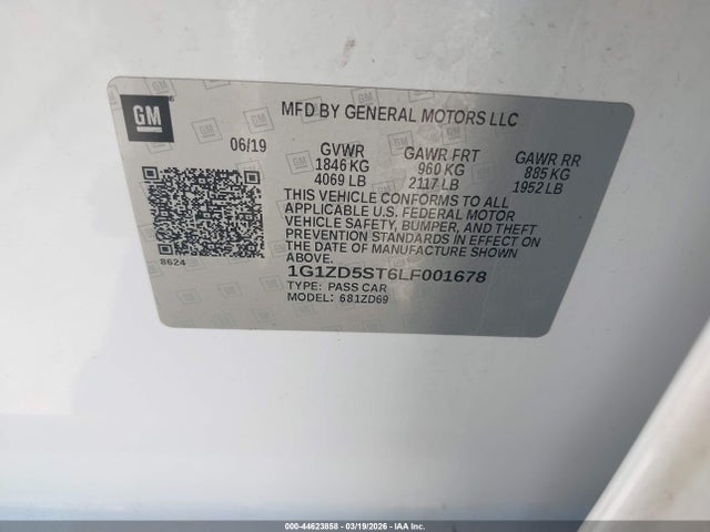 1G1ZD5ST6LF001678 Chevrolet Malibu Fwd Lt