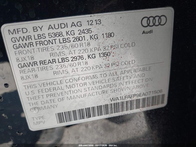 2014 AUDI Q5 WA1LFAFP9EA071506 Photo 8
