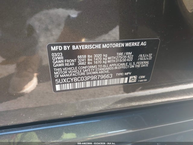 BMW X6 M50i 2023 5UXCY8C03P9R79663 Image 9