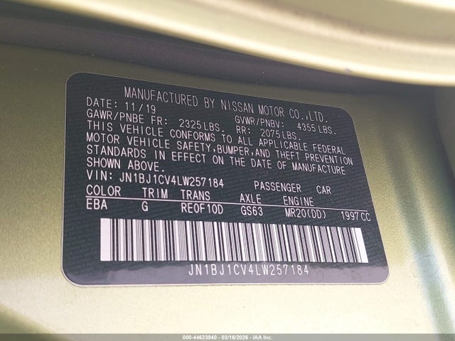 JN1BJ1CV4LW257184 Nissan Rogue Sport S Fwd Xtronic Cvt