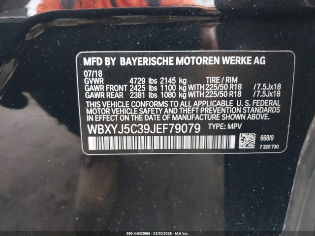 2018 BMW X2 WBXYJ5C39JEF79079 Photo 8