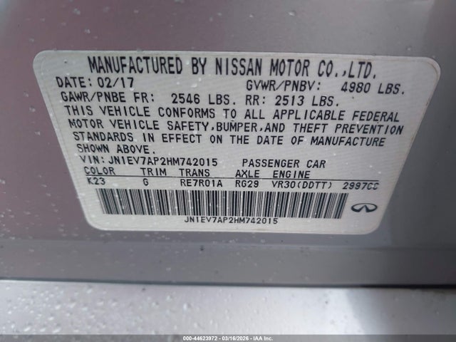 2017 INFINITI Q50 JN1EV7AP2HM742015 Photo 8