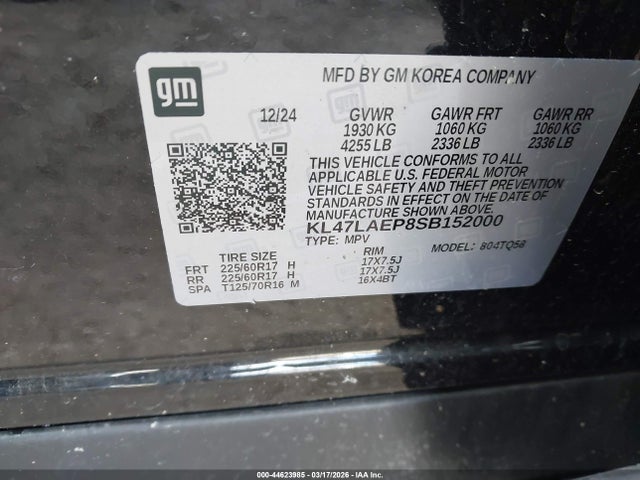 2025 Buick Envista Preferred Fwd მანქანა იყიდება აუქციონზე, vin: KL47LAEP8SB152000, აუქციონის ნომერი: 44623985