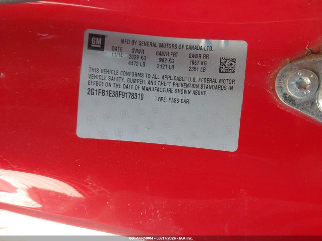 2015 CHEVROLET CAMARO 2G1FB1E38F9178310 Photo 8