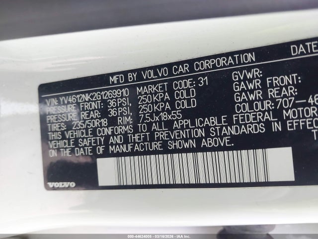 2016 VOLVO XC70 YV4612NK2G1269910 Photo 8