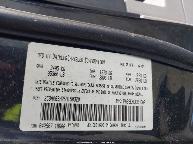 Aukcja sprzedaży 2005 Chrysler 300c, vin: 2C3AA63H25H150320, numer aukcji: 44624089