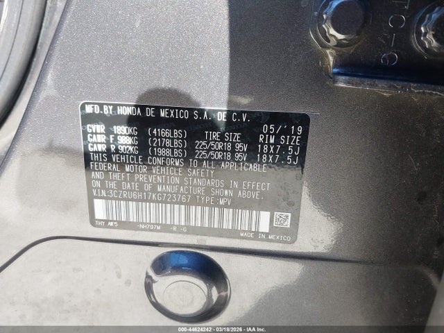 Aukcja sprzedaży 2019 Honda Hr-v Sport, vin: 3CZRU6H17KG723767, numer aukcji: 44624242