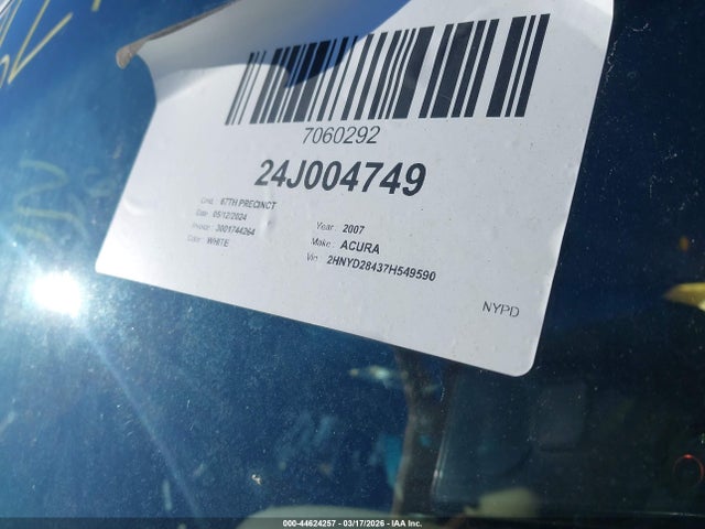 Продаж на аукціоні авто 2007 Acura Mdx Technology Package, vin: 2HNYD28437H549590, номер лоту: 44624257