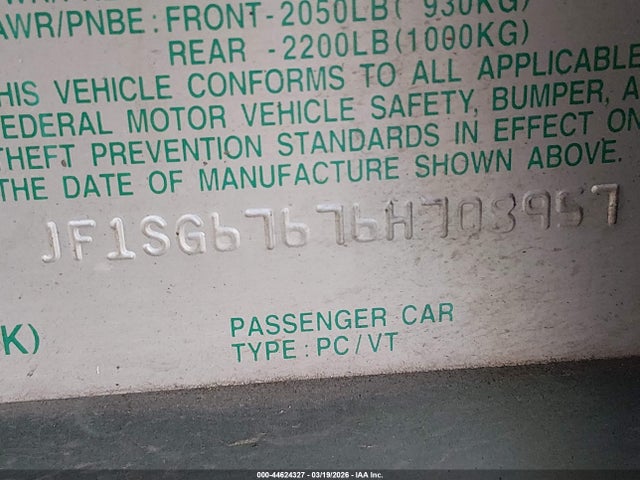 2006 SUBARU FORESTER JF1SG67676H708957 Photo 8