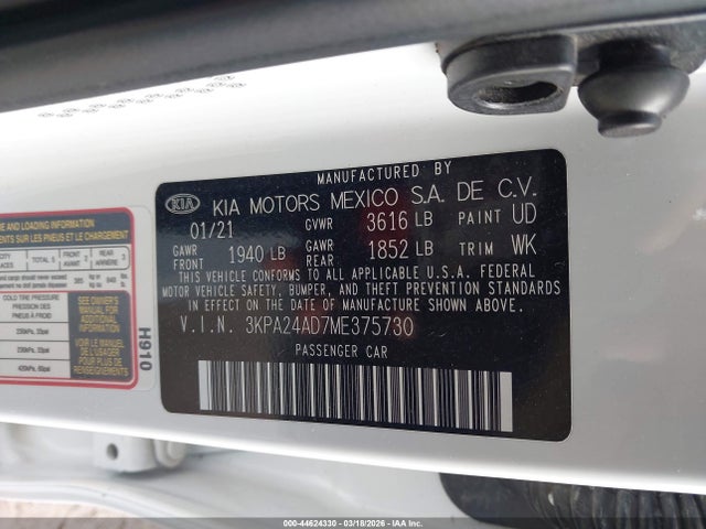2021 KIA RIO 3KPA24AD7ME375730 Photo 8