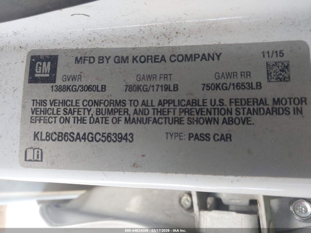 2016 CHEVROLET SPARK KL8CB6SA4GC563943 Photo 8