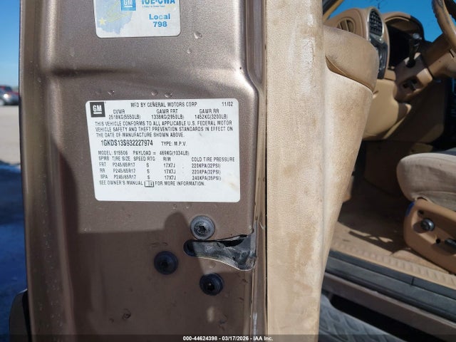 Продажа на аукционе авто 2003 Gmc Envoy Sle, vin: 1GKDS13S932227974, номер лота: 44624398