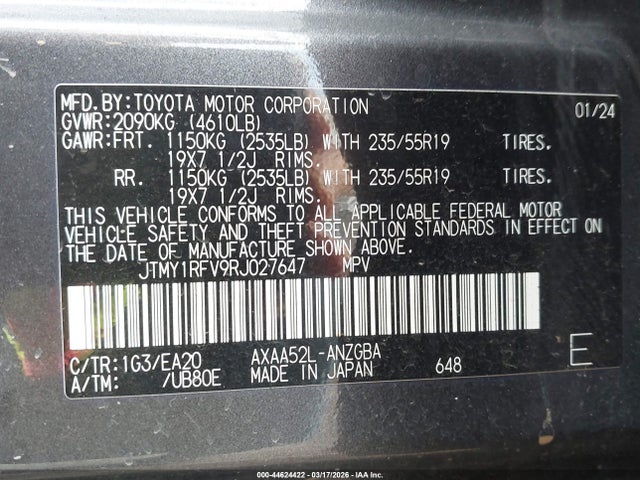 JTMY1RFV9RJ027647 Toyota Rav4 Limited