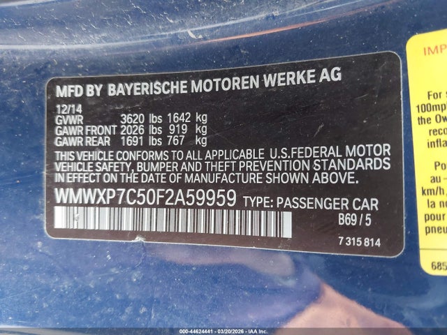 Mini Hardtop Cooper S 2015 WMWXP7C50F2A59959 Image 9