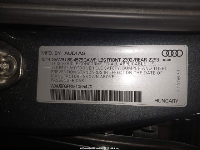 2015 AUDI A3 WAUBFGFFXF1065420 Photo 8