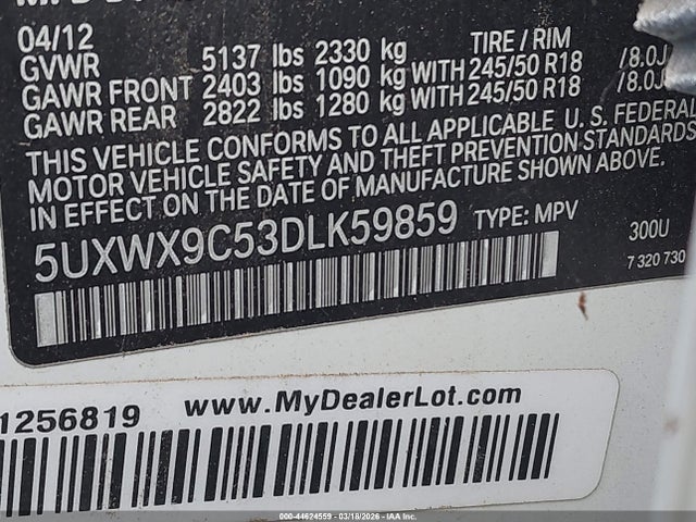 2013 BMW X3 5UXWX9C53DLK59859 Photo 8
