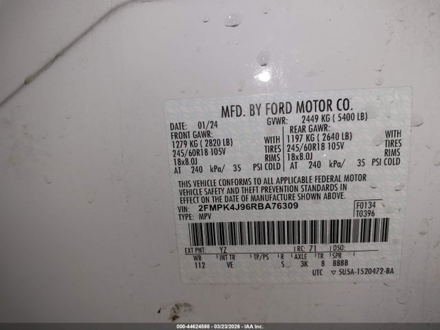 Ford EDGE SEL 2024 2FMPK4J96RBA76309 Image 9