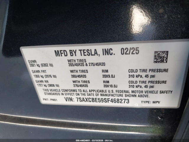 Tesla Model X Long Range 2025 7SAXCBE59SF468273 Image 9