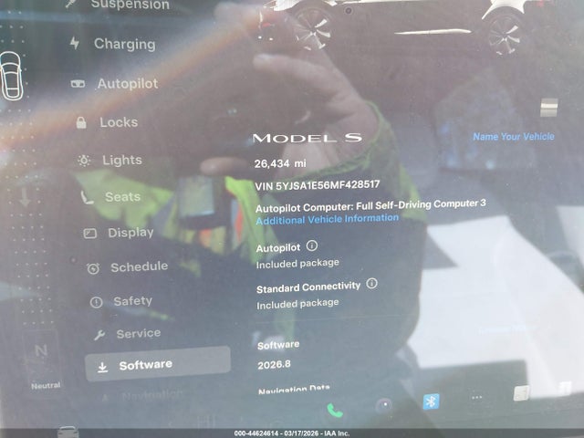 44624614 :رقم المزاد ، 5YJSA1E56MF428517 vin ، 2021 Tesla Model S Long Range Dual Motor All-wheel Drive مزاد بيع