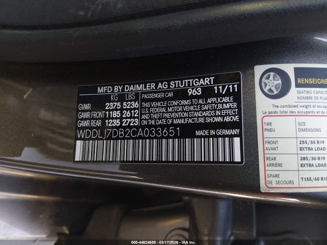 2012 MERCEDES-BENZ CLS 550 WDDLJ7DB2CA033651 Photo 8