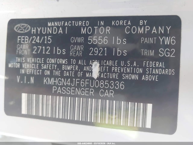 Hyundai Genesis 5.0 2015 KMHGN4JF6FU085336 Image 9