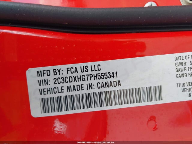 2C3CDXHG7PH555341 Dodge CHARGER GT