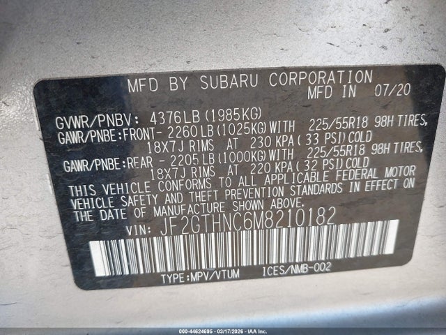 2021 SUBARU CROSSTREK JF2GTHNC6M8210182 Photo 8