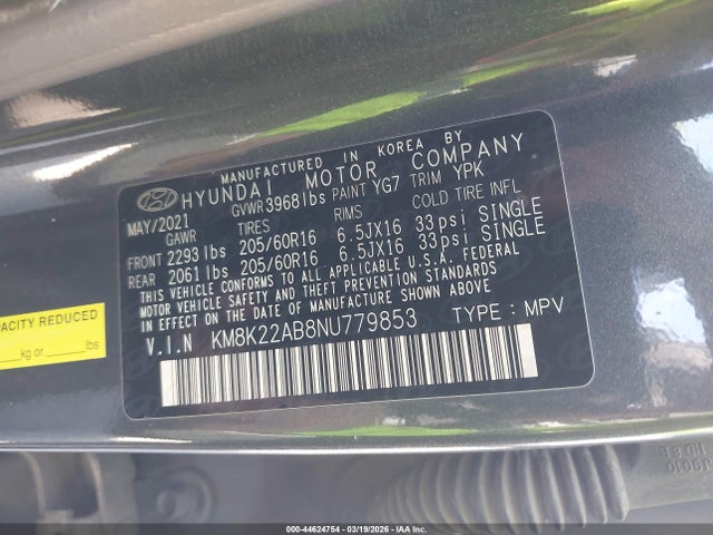2022 HYUNDAI KONA KM8K22AB8NU779853 Photo 8