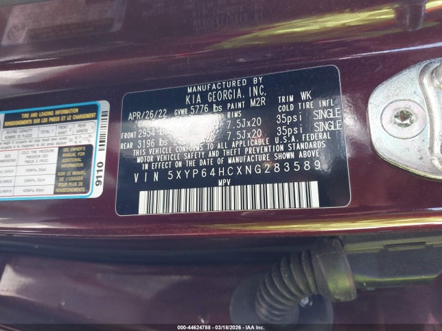 2022 KIA TELLURIDE 5XYP64HCXNG283589 Photo 8