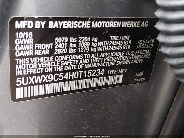2017 BMW X3 5UXWX9C54H0T15234 Photo 8
