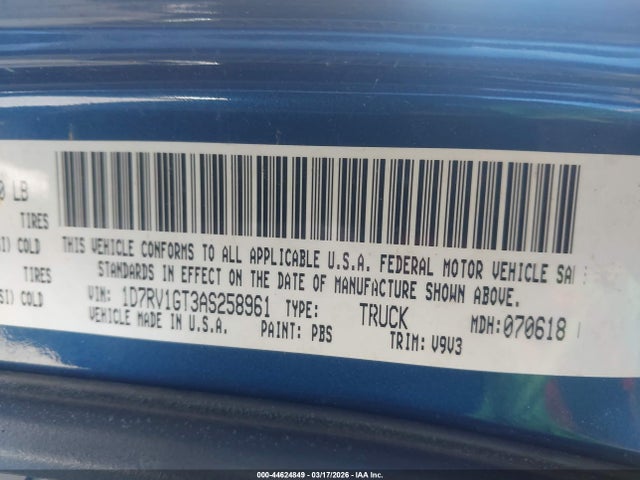 Aukcja sprzedaży 2010 Dodge Ram 1500 Slt/sport/trx, vin: 1D7RV1GT3AS258961, numer aukcji: 44624849