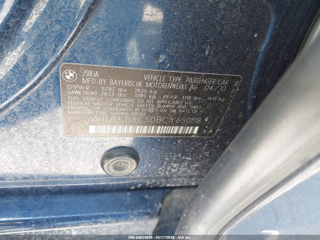 2011 BMW 750LI WBAKB8C50BCY65008 Photo 8