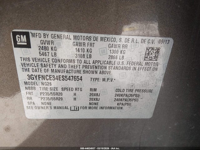 2014 CADILLAC SRX 3GYFNCE34ES547654 Photo 8