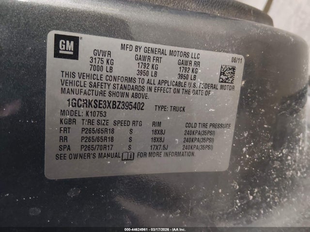 2011 CHEVROLET SILVERADO 1500 1GCRKSE3XBZ395402 Photo 8