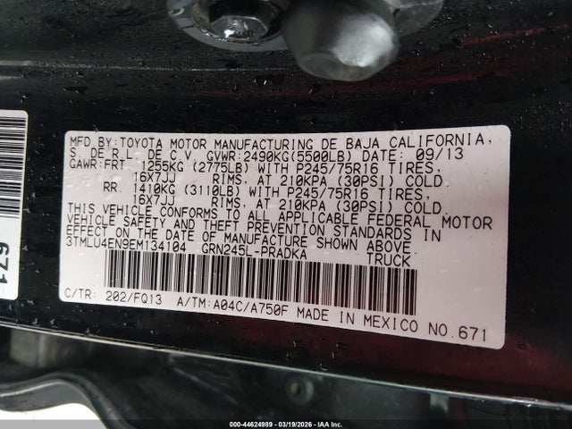 3TMLU4EN9EM134104 Toyota Tacoma Base V6