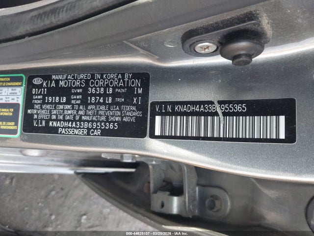 2011 KIA RIO KNADH4A33B6955365 Photo 8