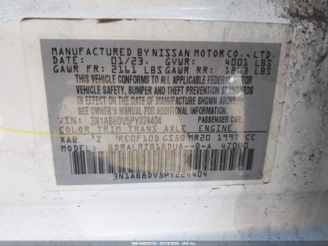 Nissan Sentra Sr Xtronic Cvt 2023 3N1AB8DV5PY224404 Image 9