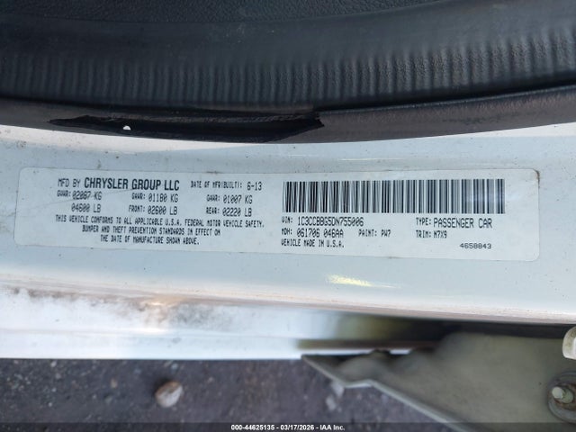 44625135 :رقم المزاد ، 1C3CCBBG5DN755006 vin ، 2013 Chrysler 200 Touring مزاد بيع