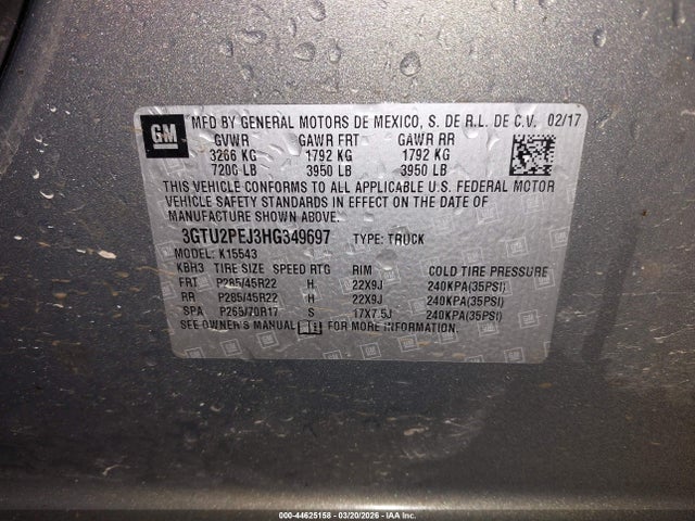 3GTU2PEJ3HG349697 GMC Sierra 1500 Denali