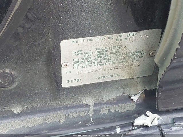Продаж на аукціоні авто 1993 Subaru Impreza L Plus, vin: JF1GF2445PH808089, номер лоту: 44625171