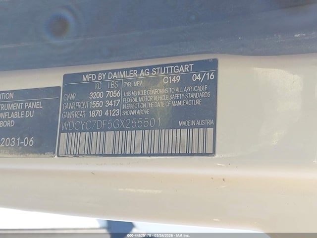 WDCYC7DF5GX255501 Mercedes-Benz Amg G 63 4matic