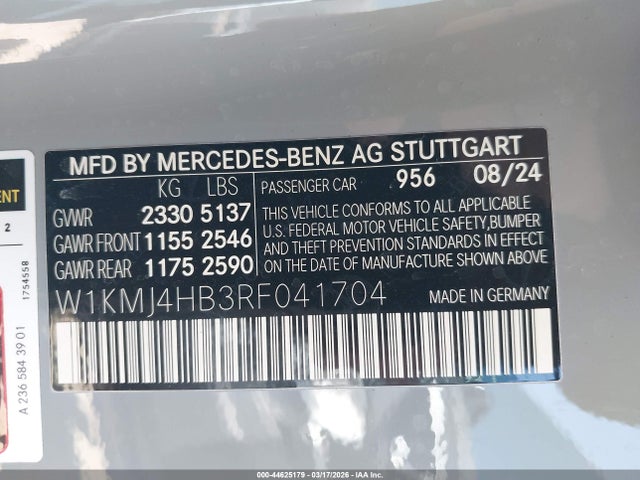 W1KMJ4HB3RF041704 Mercedes-Benz Cle 300 4matic