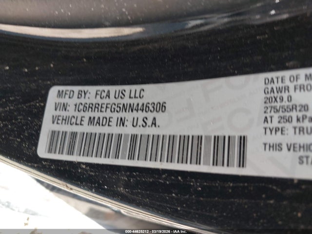 Продажа на аукционе авто 2022 Ram 1500 Lone Star  4x2 5'7 Box, vin: 1C6RREFG5NN446306, номер лота: 44625212