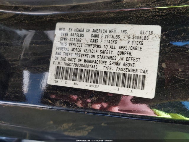 1HGCT2B03GA007883 Honda Accord Touring