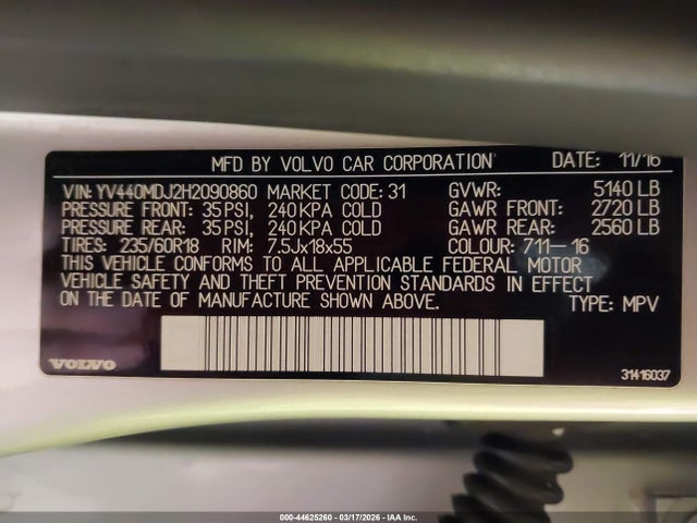 2017 VOLVO XC60 YV440MDJ2H2090860 Photo 8