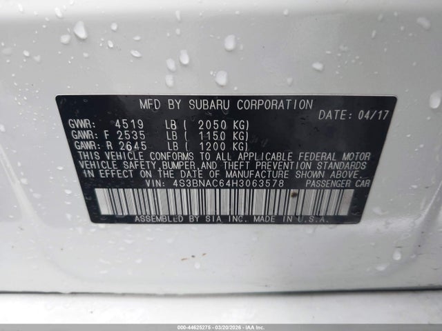 4S3BNAC64H3063578 Subaru Legacy 2.5i Premium
