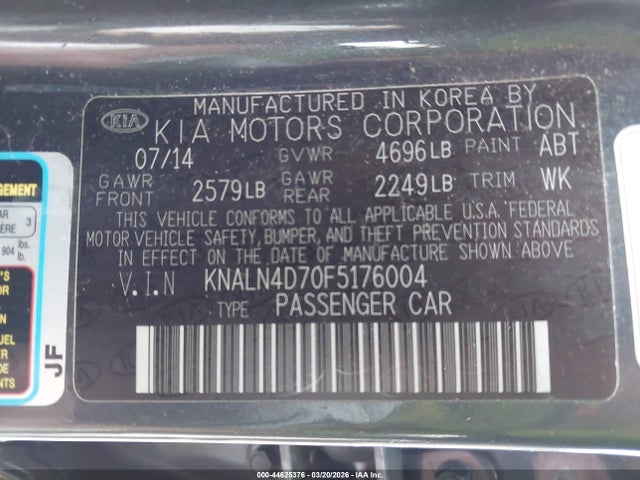 KIA Cadenza Premium 2015 KNALN4D70F5176004 Image 9